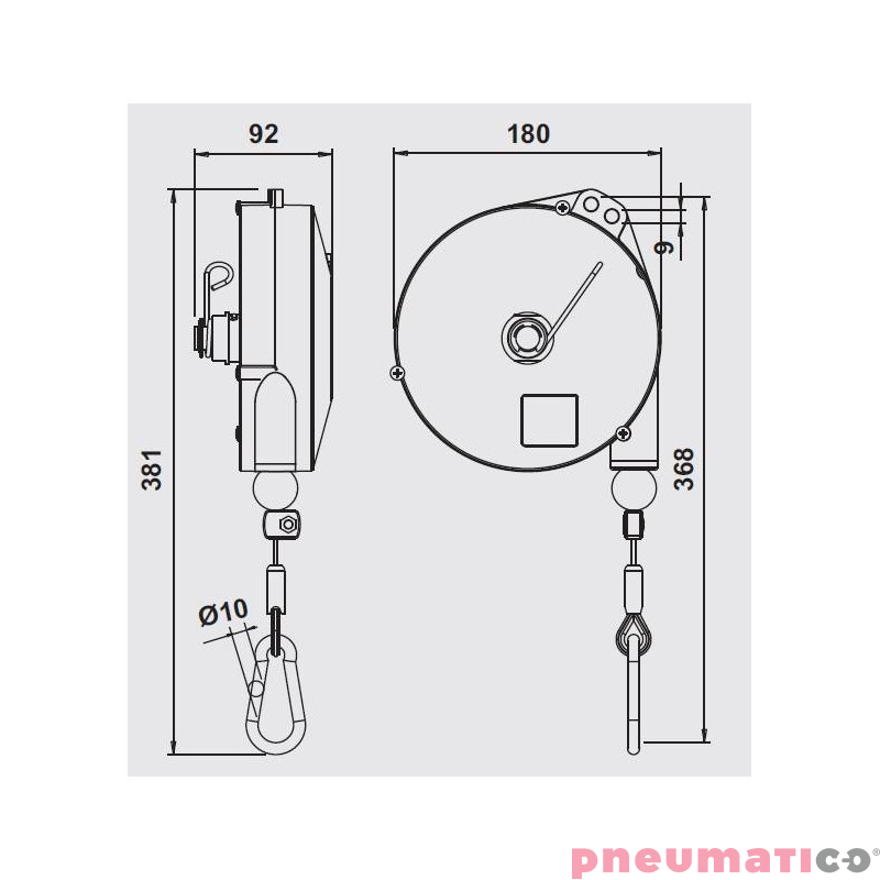 Balanser linkowy 9350NY TECNA 10-14kg 2500mm Balanser linkowy 9350NY TECNA 10-14kg 2500mm