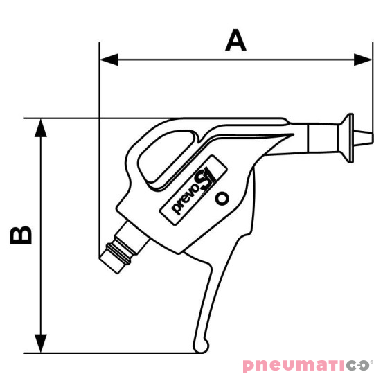 Pistolet do przedmuchiwania PrevoS1 z ochronną kurtyną powietrzną Pistolet do przedmuchiwania PrevoS1 z ochronną kurtyną powietrzną