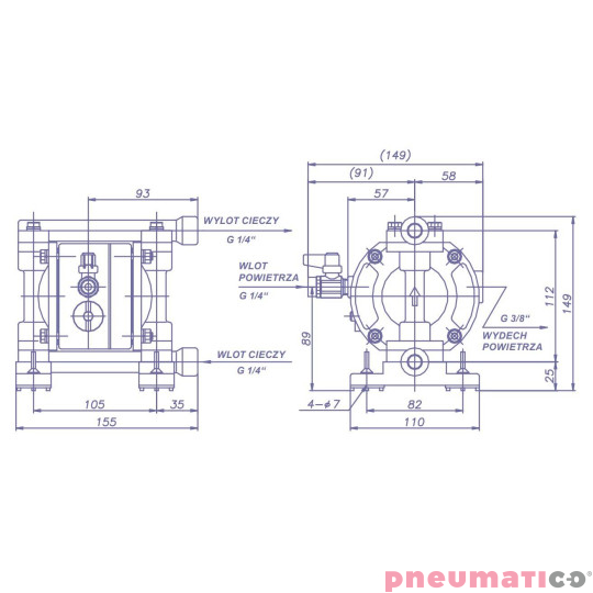 Pompa membranowa YAMADA NDP-5FST 1/4" Pompa membranowa YAMADA NDP-5FST 1/4"