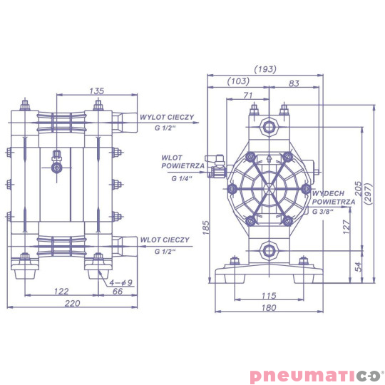 Pompa membranowa YAMADA NDP-15FPTS1 1/2"