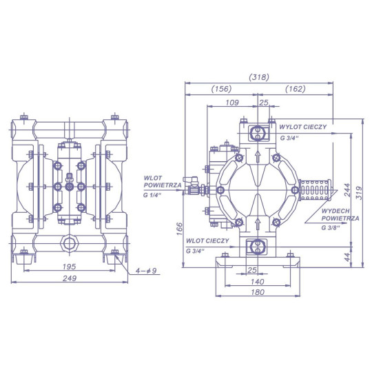 Pompa membranowa YAMADA NDP-20BAT 3/4" Pompa membranowa YAMADA NDP-20BAT 3/4"