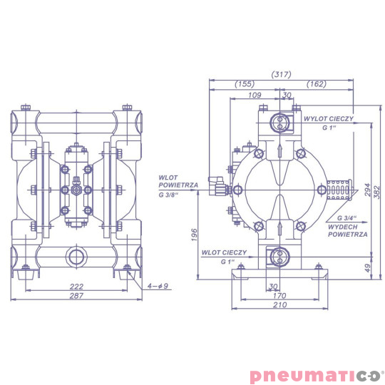 Pompa membranowa YAMADA NDP-25BATU 1" Pompa membranowa YAMADA NDP-25BATU 1"