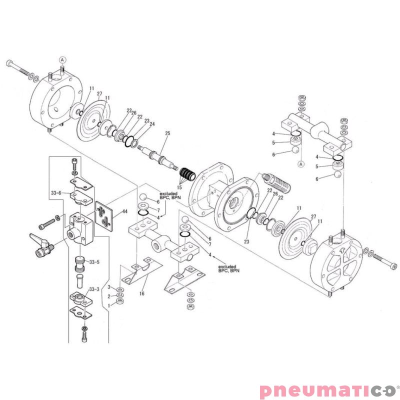 Zestaw naprawczy pompy YAMADA DP-10BPT Zestaw naprawczy pompy YAMADA DP-10BPT