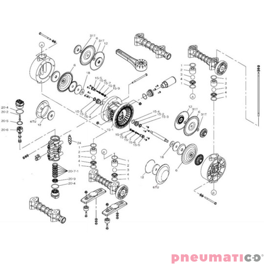 Zestaw naprawczy pompy YAMADA NDP-20BPT
