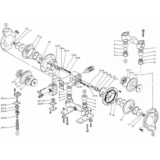 Zestaw naprawczy pompy YAMADA NDP-20BAS/BSS