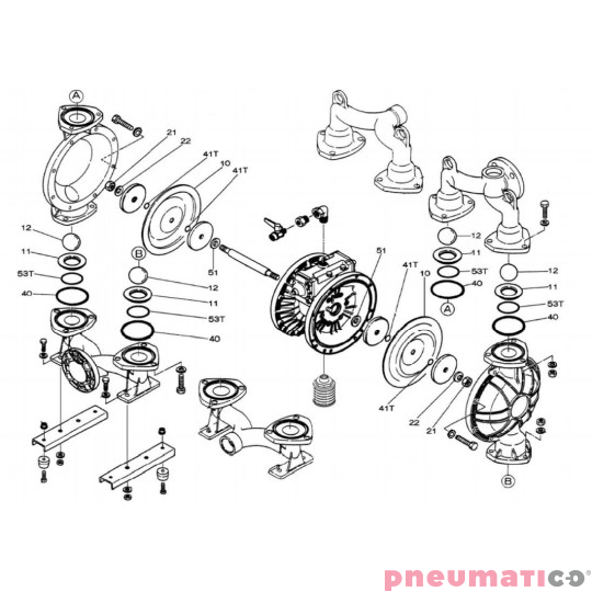 Zestaw naprawczy pompy YAMADA NDP-40BAS/BSS