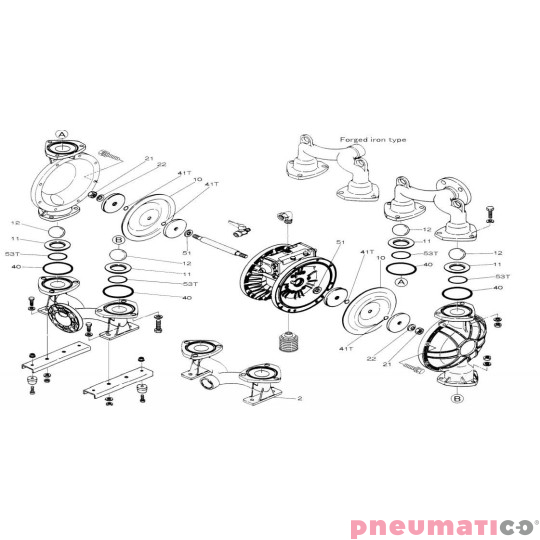 Zestaw naprawczy pompy YAMADA NDP-50BAS/BSS Zestaw naprawczy pompy YAMADA NDP-50BAS/BSS