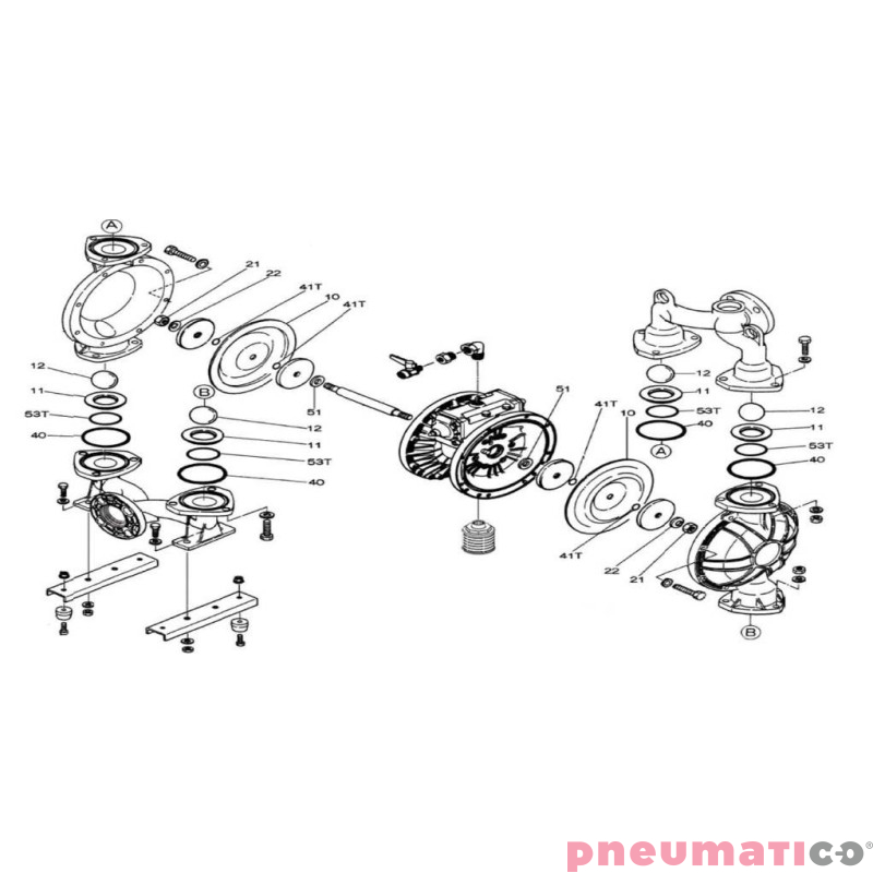 Zestaw naprawczy pompy YAMADA NDP-50BAS/BSS Zestaw naprawczy pompy YAMADA NDP-50BAS/BSS