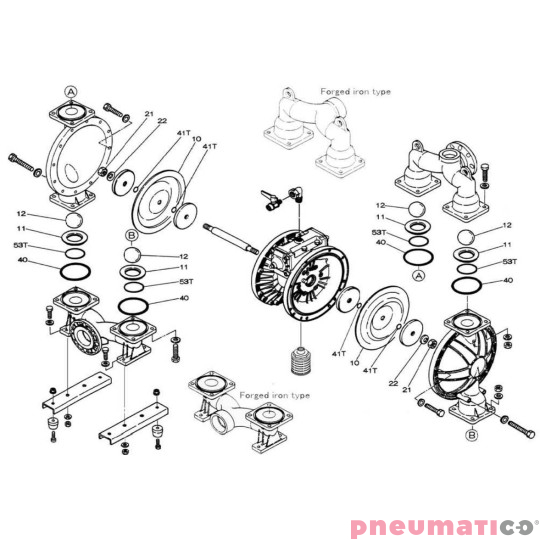 Zestaw naprawczy pompy YAMADA NDP-80BAS/BSS/BFS