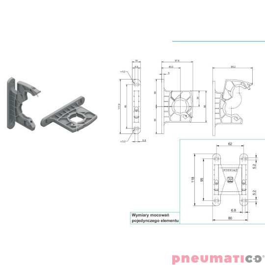 Mocowanie Pneumax T172Y Mocowanie Pneumax T172Y