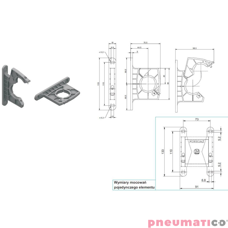 Mocowanie Pneumax T173Y Mocowanie Pneumax T173Y