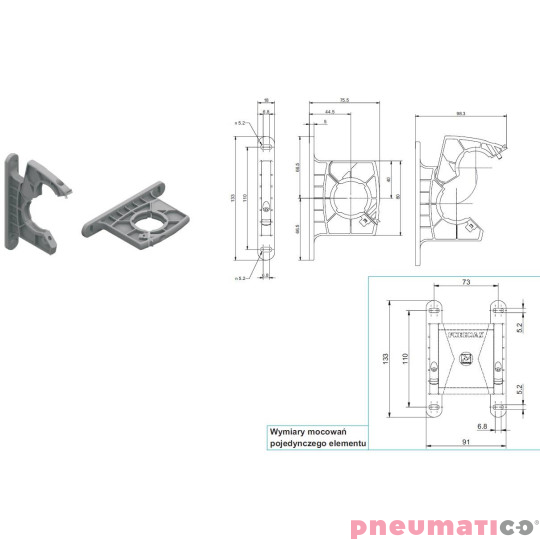 Mocowanie Pneumax T173Y Mocowanie Pneumax T173Y