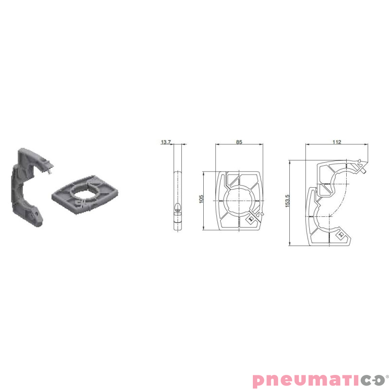 Mocowanie Pneumax T174X Mocowanie Pneumax T174X