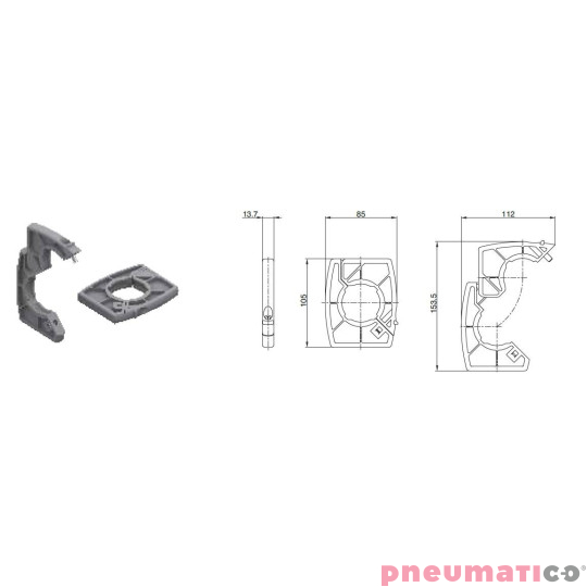 Mocowanie Pneumax T174X Mocowanie Pneumax T174X