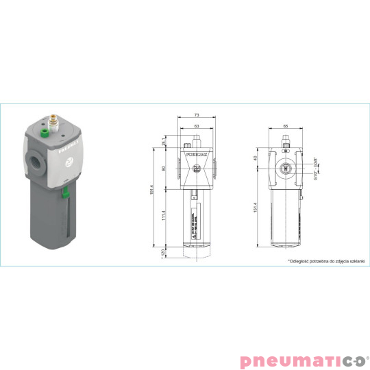 Naolejacz T173BL PNEUMAX 1/2"
