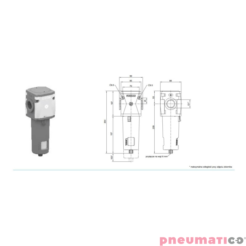 Filtr dokładny Pneumax P174BDA Filtr dokładny Pneumax P174BDA