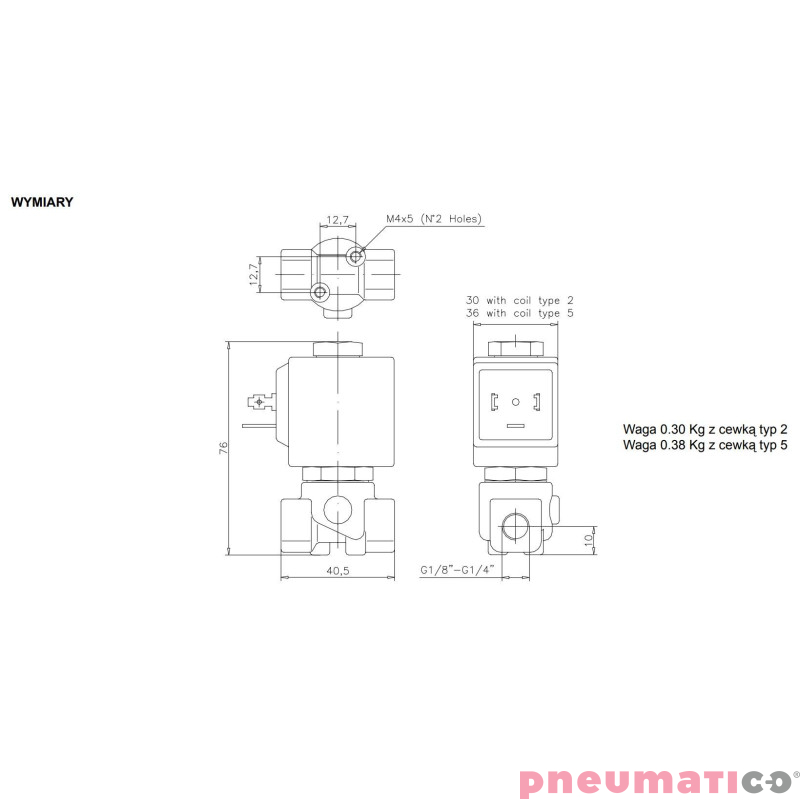 Zawór ACL TYP106 G1/8 DN3.5 N.C.2/2 NBR Zawór ACL TYP106 G1/8 DN3.5 N.C.2/2 NBR