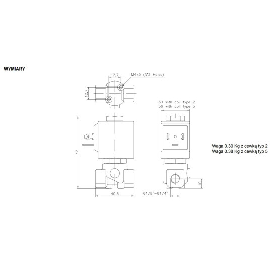 Zaw&oacute;r ACL TYP106 G1/4 DN4,5 N.C. 2/2 EPDM