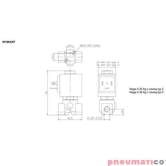 Zaw&oacute;r ACL TYP106 G1/4 DN6,4 N.C. 2/2 EPDM