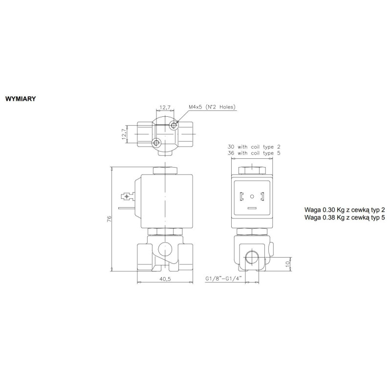 Zaw&oacute;r ACL TYP106 G1/4 DN4.5 N.C.2/2 VITON