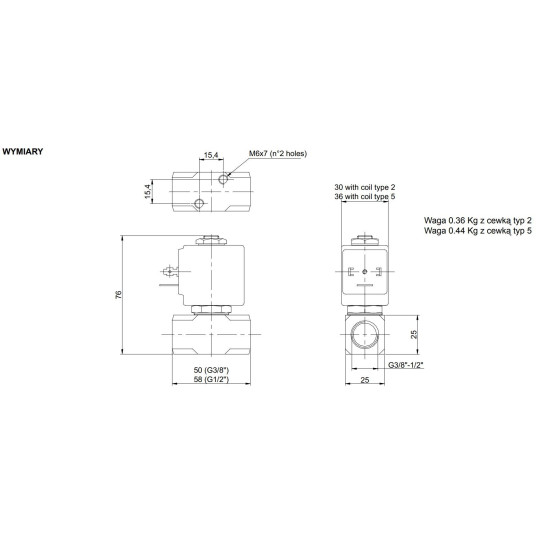 Zawór ACL TYP106 G1/2 DN5,2 N.C. 2/2 NBR Zawór ACL TYP106 G1/2 DN5,2 N.C. 2/2 NBR