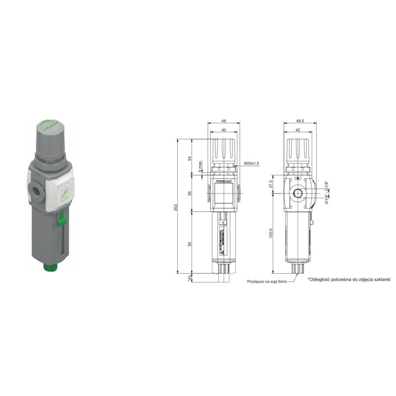 Filtroreduktor z manometrem Pneumax T171BEMACS