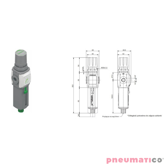 Filtroreduktor z manometrem Pneumax T171BEMADS Filtroreduktor z manometrem Pneumax T171BEMADS