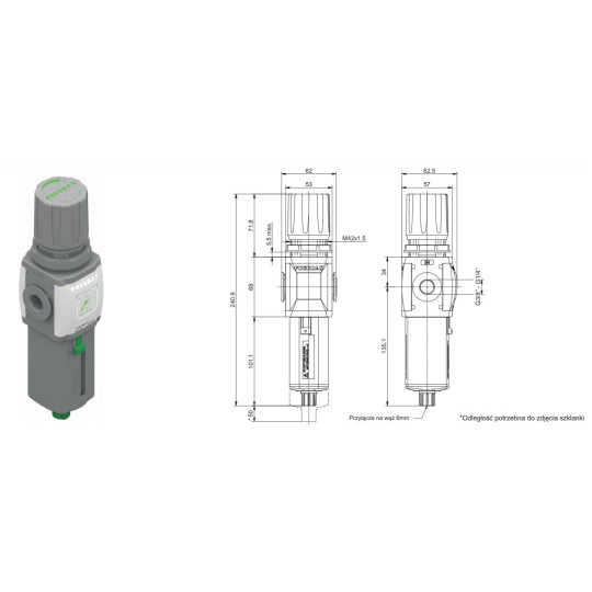 Filtroreduktor z manometrem Pneumax T172BEMBC Filtroreduktor z manometrem Pneumax T172BEMBC