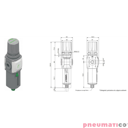 Filtroreduktor z manometrem Pneumax T172BEMBCS