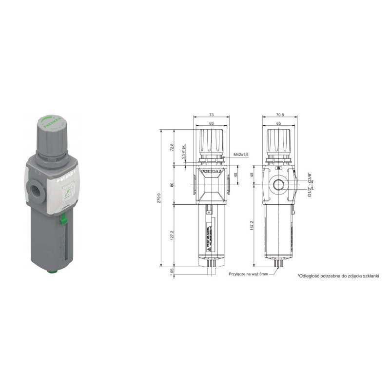 Filtroreduktor z manometrem Pneumax T173BEMBDS