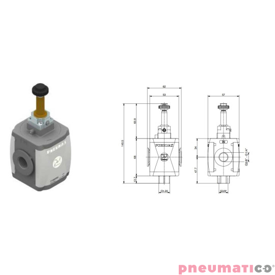 Zaw&oacute;r odcinający elektryczny Pneumax T172BVEB2