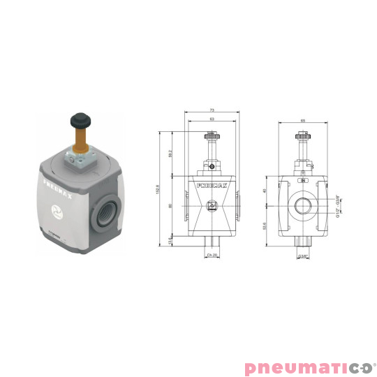 Zawór odcinający elektryczny Pneumax T173BVEB2 Zawór odcinający elektryczny Pneumax T173BVEB2