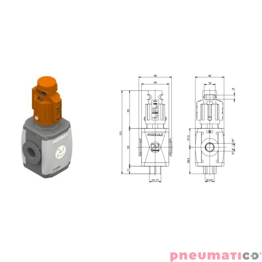 Zawór odcinający ręczny Pneumax T171BVL Zawór odcinający ręczny Pneumax T171BVL