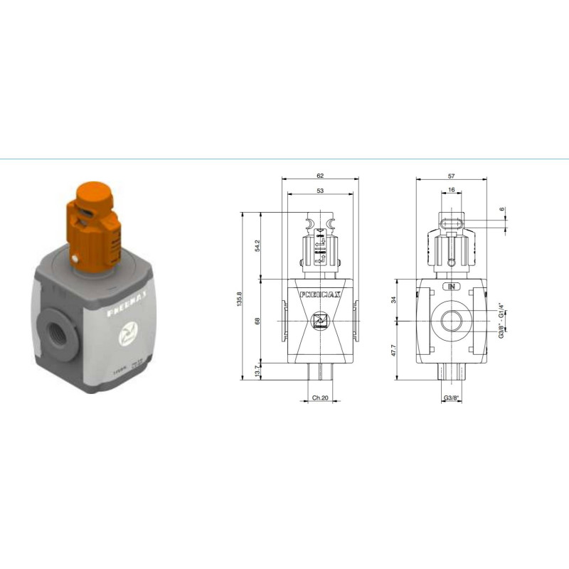 Zaw&oacute;r odcinający ręczny Pneumax T172BVL