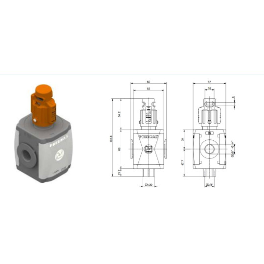 Zaw&oacute;r odcinający ręczny Pneumax T172BVL