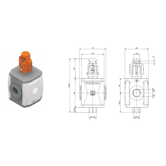 Zaw&oacute;r odcinający ręczny Pneumax T173BVL