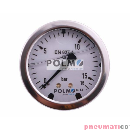 Manometr glicerynowy M63 0-16 bar tylne przyłącze G1/4" POLMO