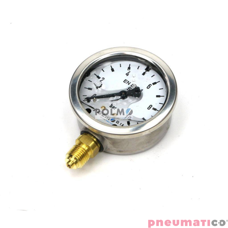 Manometr glicerynowy M63 0-10 bar dolne przyłącze G1/4" POLMO