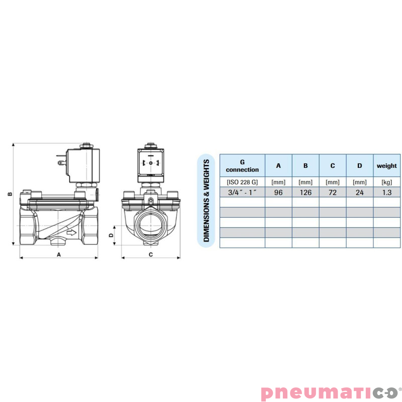 Zawór membranowy MM ELZAW. G1 DN24 1-9 BAR PARA 180 STOPNI Zawór membranowy MM ELZAW. G1 DN24 1-9 BAR PARA 180 STOPNI