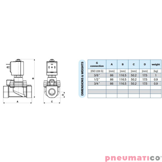 Zawór membranowy M&M ELEKTROZ.2/2 NO 3/8 DN16.5MM 50 BAR PTFE Zawór membranowy M&M ELEKTROZ.2/2 NO 3/8 DN16.5MM 50 BAR PTFE