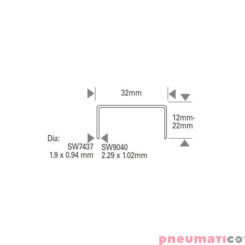Zszywka do zamykania karton&oacute;w Bostitch SW904019Z 19mm