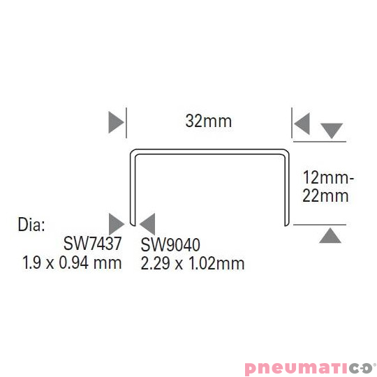 Zszywka do zamykania karton&oacute;w Bostitch SW904019Z 19mm
