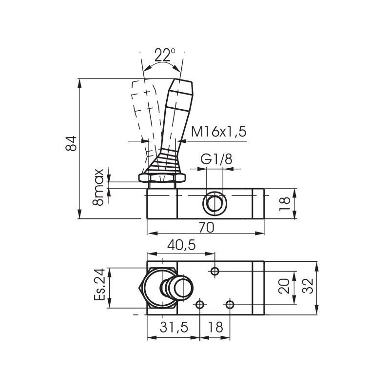 Zawór dźwignia Pneumax MANUALNY 1/8" 3/2 DŹWIGNIA-SPRĘŻ. ZIELONY Zawór dźwignia Pneumax MANUALNY 1/8" 3/2 DŹWIGNIA-SPRĘŻ. ZIELONY