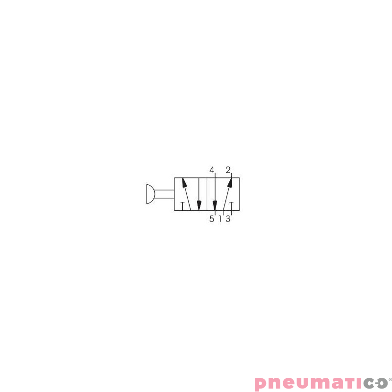 Zaw&oacute;r ręczny - przycisk typu grzybek dwupozycyjny Pneumax 5/2 1/8" TECNO