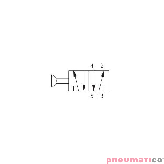 Zaw&oacute;r ręczny - przycisk typu grzybek dwupozycyjny Pneumax 5/2 1/8" TECNO