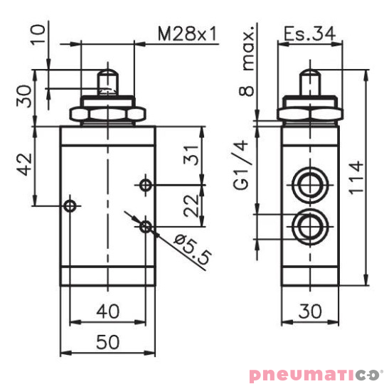 Zaw&oacute;r krańcowy Pneumax 3/2 - 224.32.1.1
