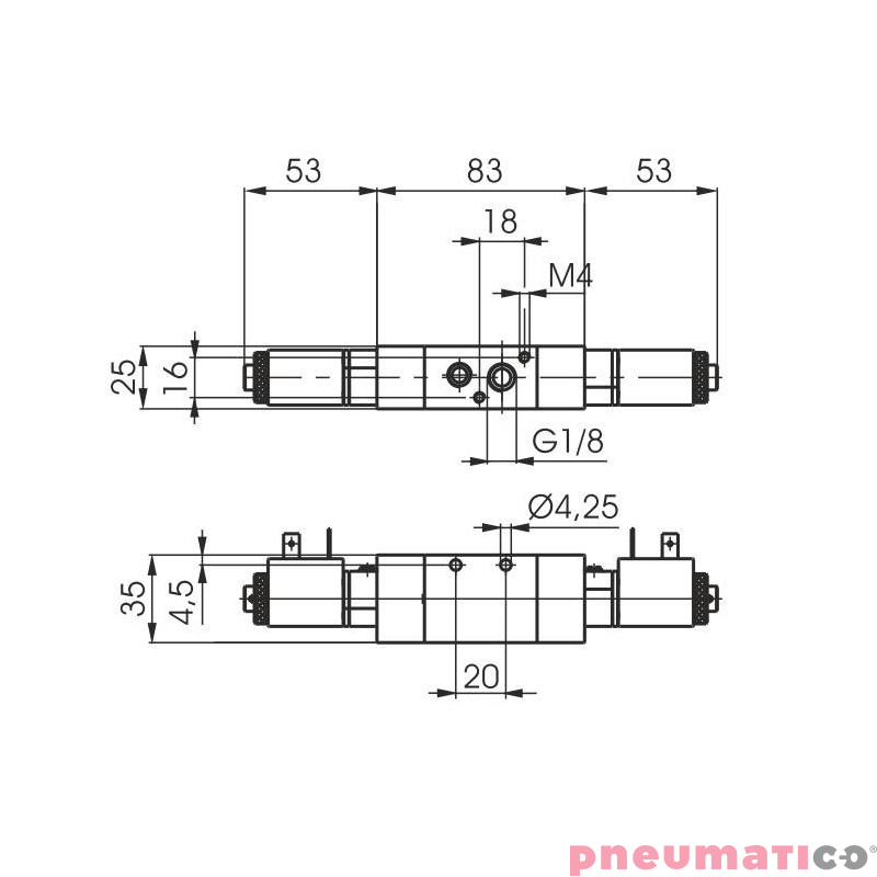 Elektrozawór Pneumax ECO G1/8" 3/2 24VDC-24VDC Elektrozawór Pneumax ECO G1/8" 3/2 24VDC-24VDC