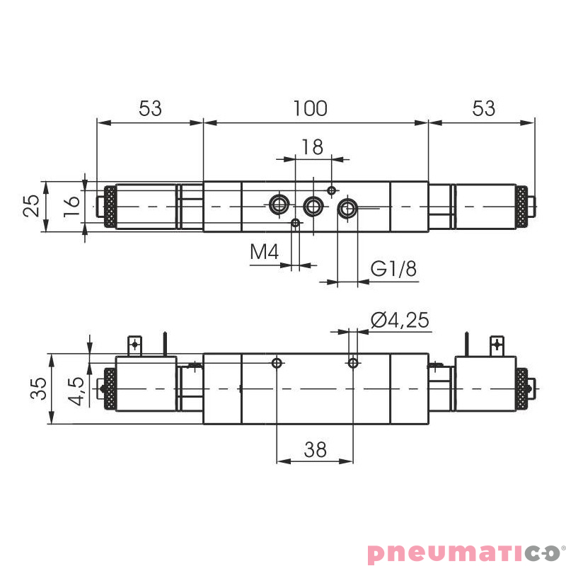 Elektrozawór Pneumax ECO G1/8 488.52.0.0.M57 110 V AC Elektrozawór Pneumax ECO G1/8 488.52.0.0.M57 110 V AC