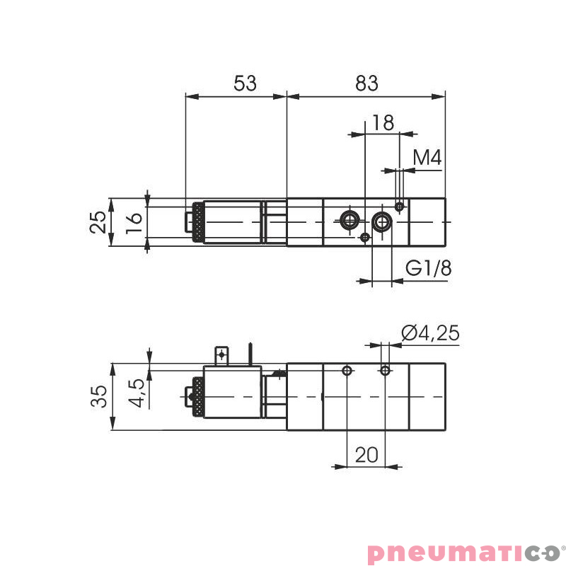Elektrozawór Pneumax ECO G1/8" 3/2 24VAC-SPRĘŻYNA Elektrozawór Pneumax ECO G1/8" 3/2 24VAC-SPRĘŻYNA