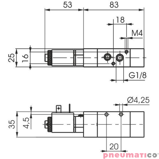 Elektrozawór Pneumax ECO G1/8" 3/2 110VAC-SPRĘŻYNA Elektrozawór Pneumax ECO G1/8" 3/2 110VAC-SPRĘŻYNA